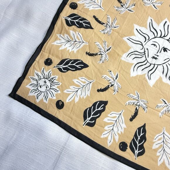 Madewell 100% Organic Cotton Sun Palm Tree Bandana Scarf 21 1/2 x 21 1/2 New - Picture 8 of 9